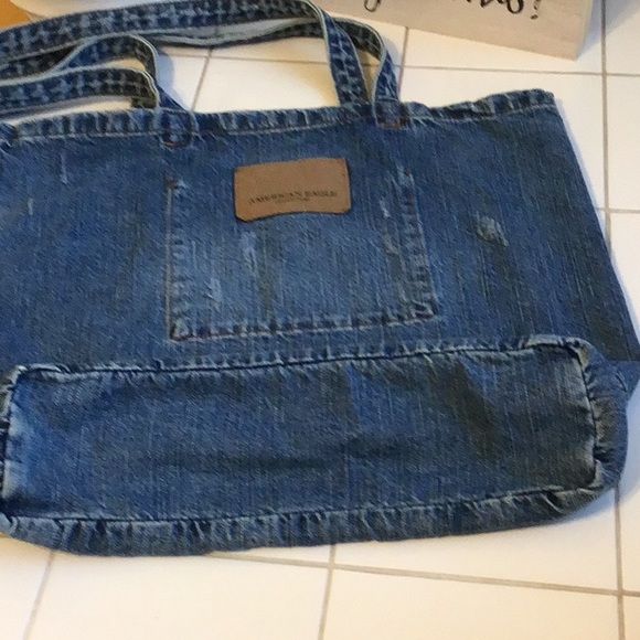 ‘American Eagle’ Distressed Denim Tote - Picture 6 of 7